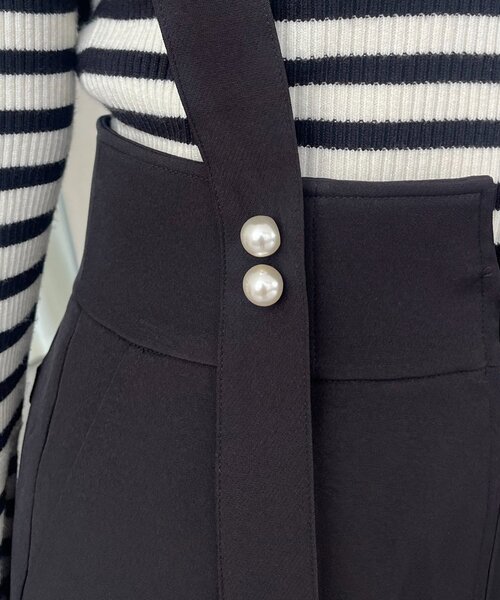 prose verse（プロズヴェール）の「フロントパールハイウエストサス付きパンツ（サロペット/オーバーオール・レディース・ブラック・PL/PM/LARGE/MEDIUM）」の11枚目の写真