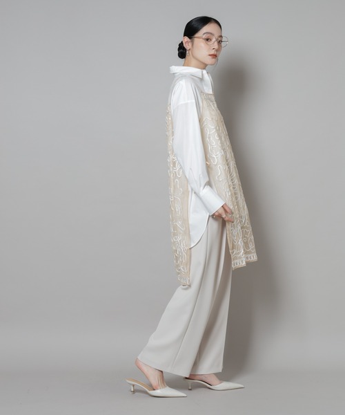 sara mallika(サラ マリカ)の「Sara mallika/TULLETAPEEMBRIODERY CAMI DRESS(ワンピース・レディース・ベージュ系その他/ブラック・FREE)」の7枚目の写真