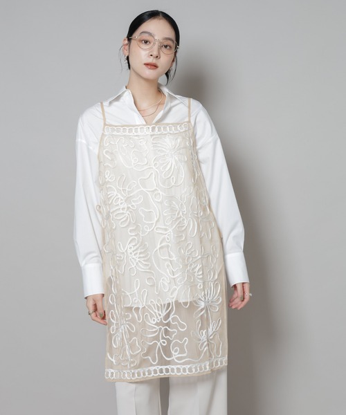 sara mallika(サラ マリカ)の「Sara mallika/TULLETAPEEMBRIODERY CAMI DRESS(ワンピース・レディース・ベージュ系その他/ブラック・FREE)」の3枚目の写真