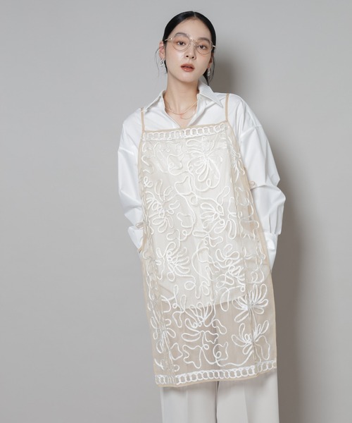 sara mallika(サラ マリカ)の「Sara mallika/TULLETAPEEMBRIODERY CAMI DRESS(ワンピース・レディース・ベージュ系その他/ブラック・FREE)」の5枚目の写真