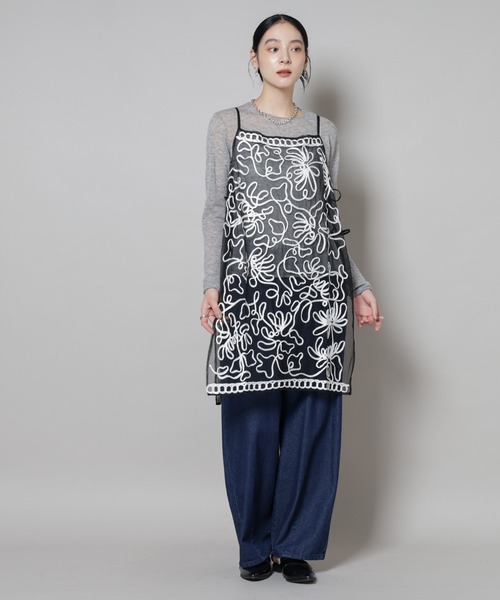 sara mallika(サラ マリカ)の「Sara mallika/TULLETAPEEMBRIODERY CAMI DRESS(ワンピース・レディース・ベージュ系その他/ブラック・FREE)」の13枚目の写真