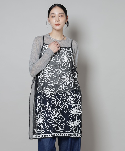 sara mallika(サラ マリカ)の「Sara mallika/TULLETAPEEMBRIODERY CAMI DRESS(ワンピース・レディース・ベージュ系その他/ブラック・FREE)」の10枚目の写真