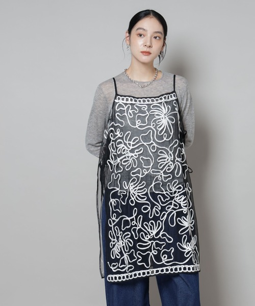 sara mallika(サラ マリカ)の「Sara mallika/TULLETAPEEMBRIODERY CAMI DRESS(ワンピース・レディース・ベージュ系その他/ブラック・FREE)」の12枚目の写真