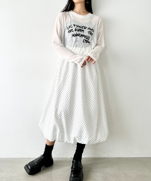 新品未使用 PICTURES ドット柄 バルーンスカート[FF] Amazon.co.jp: バルーンスカート ロング スカート 水玉 バルーン