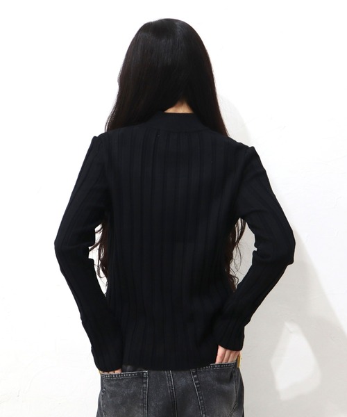 CECIL McBEE(セシルマクビー)の「リブハーフジッププルオーバー(ニット/セーター・レディース・ブラック/オフホワイト/ブラウン・MEDIUM)」の16枚目の写真