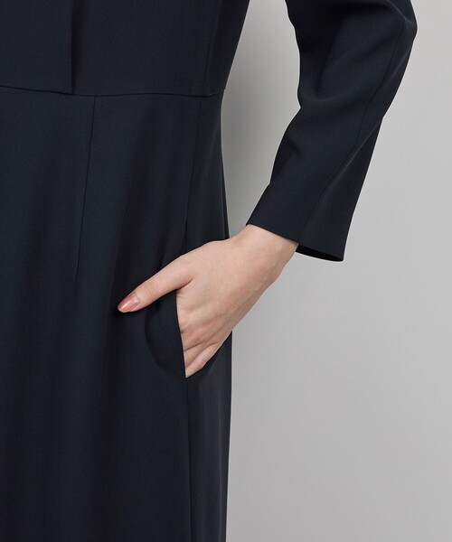 トリアセダブルクロス ウエストコンシャスワンピース/イージーケア