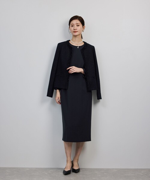 ROPE'（ロペ）の「トリアセダブルクロス ウエストコンシャスワンピース/イージーケア・セットアップ対応・25AW（ワンピース・レディース・ネイビー・38/36/40）」の17枚目の写真