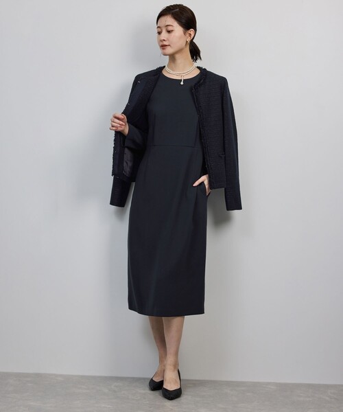 ROPE'（ロペ）の「トリアセダブルクロス ウエストコンシャスワンピース/イージーケア・セットアップ対応・25AW（ワンピース・レディース・ネイビー・38/36/40）」の20枚目の写真