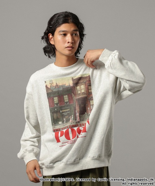 RAGEBLUE（レイジブルー）の「【THE SATURDAY EVENING POST】コラボプリントスウェット（スウェット・メンズ・ブラック/ホワイト/レッド/ブラウン・LARGE/MEDIUM）」の2枚目の写真