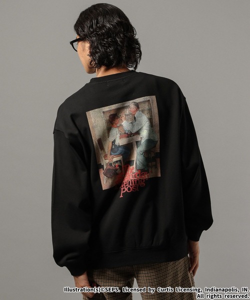 RAGEBLUE（レイジブルー）の「【THE SATURDAY EVENING POST】コラボプリントスウェット（スウェット・メンズ・ブラック/ホワイト/レッド/ブラウン・LARGE/MEDIUM）」の3枚目の写真