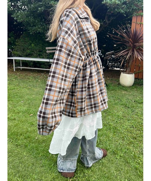 WC（ダブル シー）の「《WEB限定★》ハーフジップチェックフリースプルオーバー（ブルゾン・レディース・グレー/ピンク・FREE）」の5枚目の写真