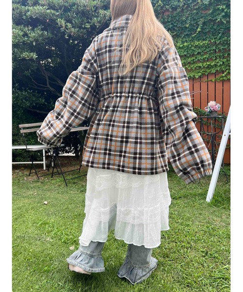 WC（ダブル シー）の「《WEB限定★》ハーフジップチェックフリースプルオーバー（ブルゾン・レディース・グレー/ピンク・FREE）」の6枚目の写真