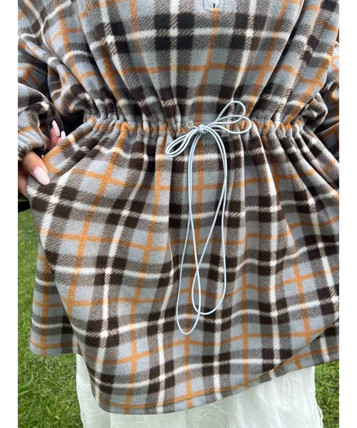 WC（ダブル シー）の「《WEB限定★》ハーフジップチェックフリースプルオーバー（ブルゾン・レディース・グレー/ピンク・FREE）」の9枚目の写真