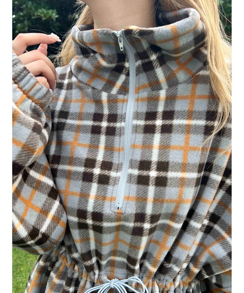 WC（ダブル シー）の「《WEB限定★》ハーフジップチェックフリースプルオーバー（ブルゾン・レディース・グレー/ピンク・FREE）」の10枚目の写真