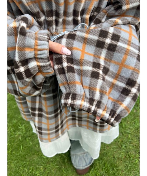 WC（ダブル シー）の「《WEB限定★》ハーフジップチェックフリースプルオーバー（ブルゾン・レディース・グレー/ピンク・FREE）」の11枚目の写真