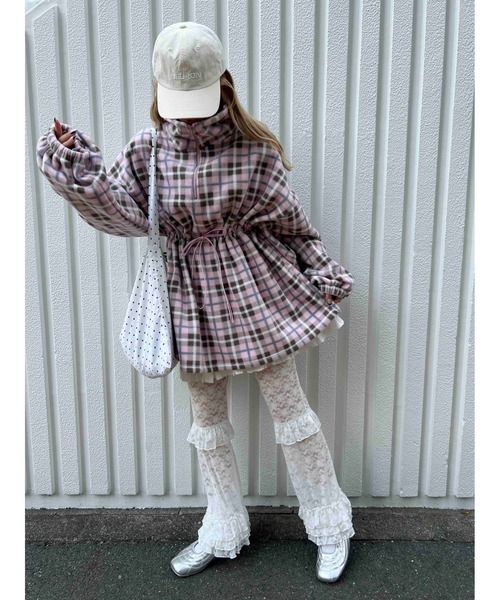 WC（ダブル シー）の「《WEB限定★》ハーフジップチェックフリースプルオーバー（ブルゾン・レディース・グレー/ピンク・FREE）」の15枚目の写真