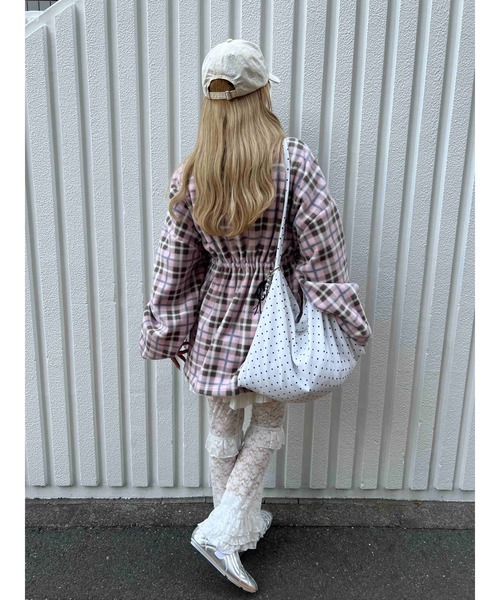 WC（ダブル シー）の「《WEB限定★》ハーフジップチェックフリースプルオーバー（ブルゾン・レディース・グレー/ピンク・FREE）」の17枚目の写真