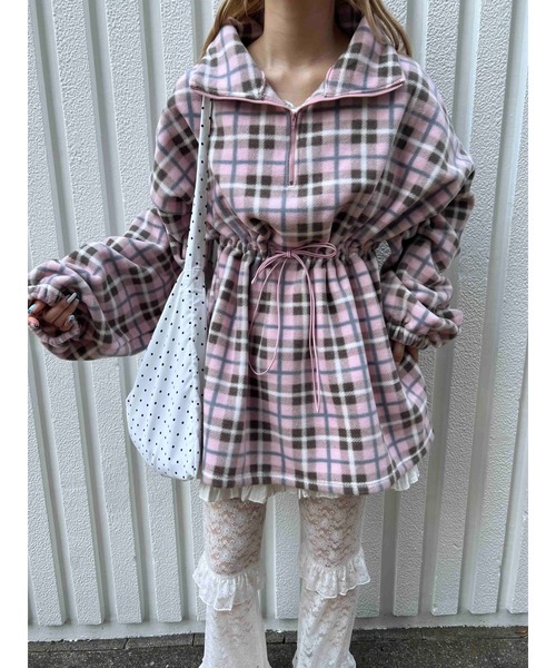 WC（ダブル シー）の「《WEB限定★》ハーフジップチェックフリースプルオーバー（ブルゾン・レディース・グレー/ピンク・FREE）」の19枚目の写真