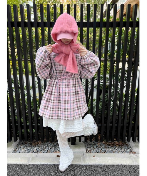 WC（ダブル シー）の「《WEB限定★》ハーフジップチェックフリースプルオーバー（ブルゾン・レディース・グレー/ピンク・FREE）」の20枚目の写真