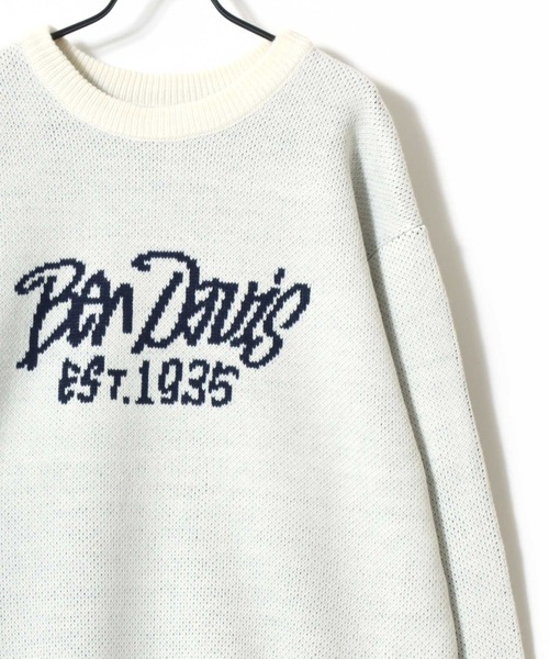 BEN DAVIS（ベンデイビス）の「BEN DAVIS/ベンデイビス TELEVISION KNIT TOP/オーバーサイズ ニット ストリート ロゴ セーター/レディース メンズ（ニット/セーター・メンズ・ブラック/オフホワイト/チャコール・L/M/XL）」の4枚目の写真