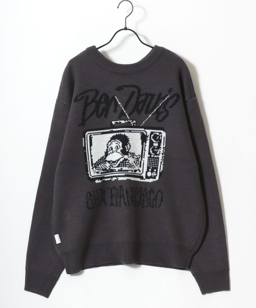 BEN DAVIS（ベンデイビス）の「BEN DAVIS/ベンデイビス TELEVISION KNIT TOP/オーバーサイズ ニット ストリート ロゴ セーター/レディース メンズ（ニット/セーター・メンズ・ブラック/オフホワイト/チャコール・L/M/XL）」の15枚目の写真