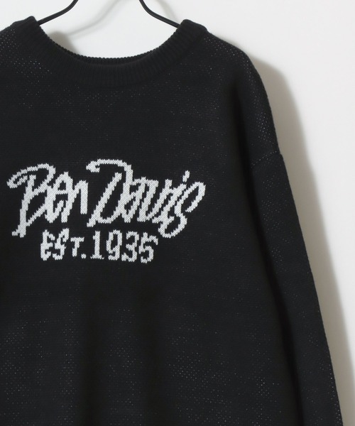 BEN DAVIS（ベンデイビス）の「BEN DAVIS/ベンデイビス TELEVISION KNIT TOP/オーバーサイズ ニット ストリート ロゴ セーター/レディース メンズ（ニット/セーター・メンズ・ブラック/オフホワイト/チャコール・L/M/XL）」の6枚目の写真