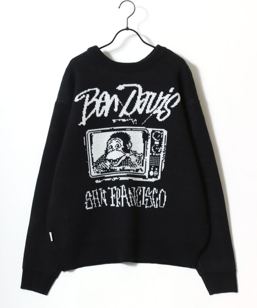 BEN DAVIS（ベンデイビス）の「BEN DAVIS/ベンデイビス TELEVISION KNIT TOP/オーバーサイズ ニット ストリート ロゴ セーター/レディース メンズ（ニット/セーター・メンズ・ブラック/オフホワイト/チャコール・L/M/XL）」の13枚目の写真