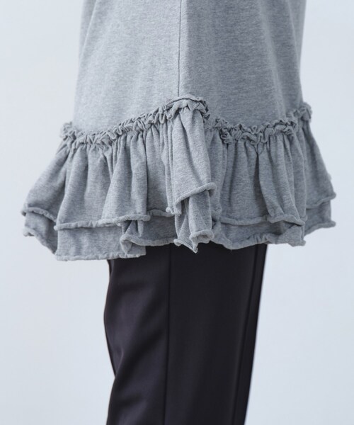 CODE A（コードエー）の「easy ruffled tee（Tシャツ/カットソー・レディース・ブラウン系その他/グレー/ホワイト・00）」の5枚目の写真