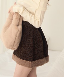 TITTY&CO.（ティティーアンドコー）の「ボア付きレオパード柄ミニスカート（スカート・レディース）」