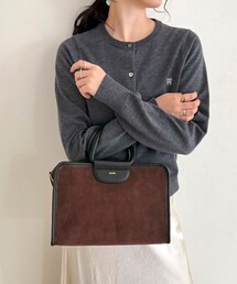 fredy emue | スエード配色ボックスボストンバッグ(ショルダーバッグ)