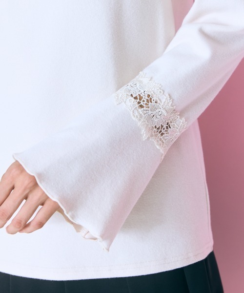 marun(マルン)の「<大きいサイズ> 袖口レース切替トップス marun(Tシャツ/カットソー・レディース・ブラック/アイボリー・L/5L/4L/3L/LL)」の22枚目の写真