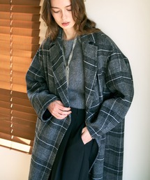 qualite | ウールチェックチェスターコート/秋服/冬服/オフィスカジュアル(チェスターコート)