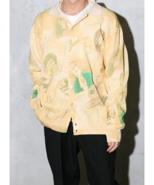 TOWNCRAFT 】PRINTED POLO CARDIGAN/ポロカーディガン/ユニセックス