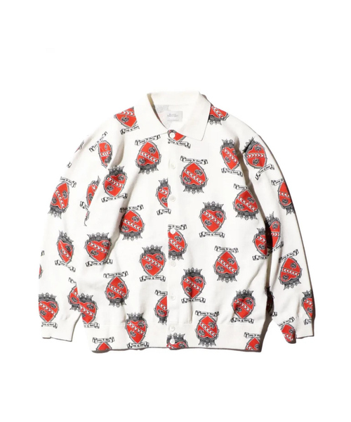 ABAHOUSE(アバハウス)の「【TOWNCRAFT 】PRINTED POLO CARDIGAN/ポロカーディガン/ユニセックス【WEB限定】(シャツ/ブラウス・メンズ・ホワイト/グリーン/ベージュ・M/L)」の4枚目の写真