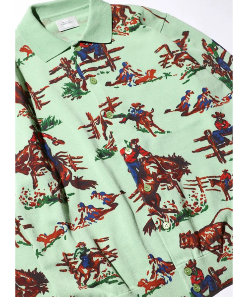 ABAHOUSE(アバハウス)の「【TOWNCRAFT 】PRINTED POLO CARDIGAN/ポロカーディガン/ユニセックス【WEB限定】(シャツ/ブラウス・メンズ・ホワイト/グリーン/ベージュ・M/L)」の12枚目の写真