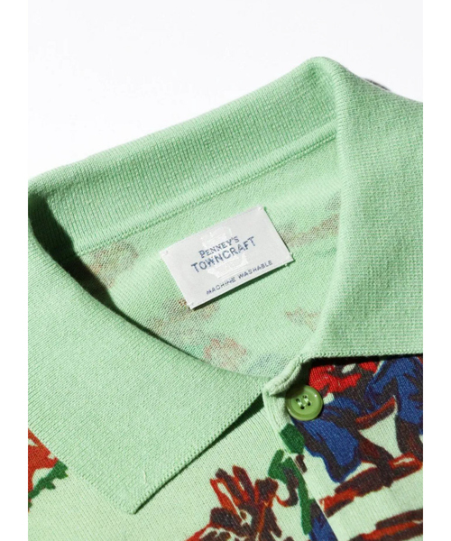 ABAHOUSE(アバハウス)の「【TOWNCRAFT 】PRINTED POLO CARDIGAN/ポロカーディガン/ユニセックス【WEB限定】(シャツ/ブラウス・メンズ・ホワイト/グリーン/ベージュ・M/L)」の13枚目の写真