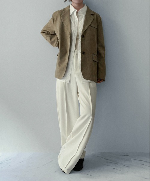 on:nue（オンニュ）の「【on:nue】[着用動画あり！]リラックステーラードオーバージャケット（テーラードジャケット・レディース・グレー/ブラウン/ブラック/ベージュ・FREE）」の5枚目の写真