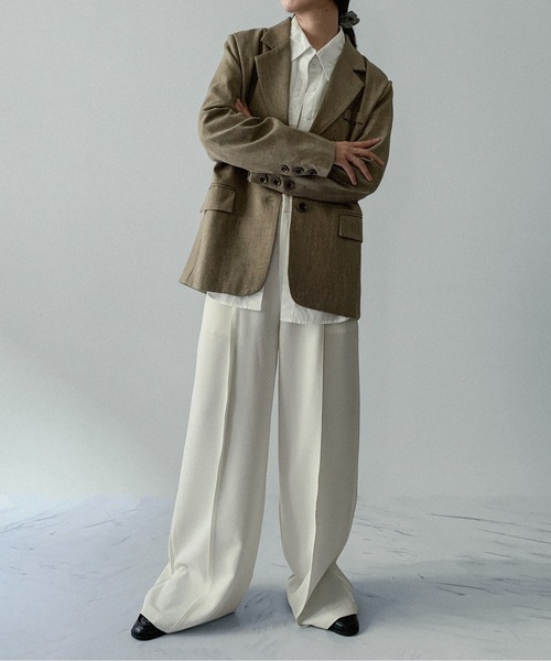 on:nue（オンニュ）の「【on:nue】[着用動画あり！]リラックステーラードオーバージャケット（テーラードジャケット・レディース・グレー/ブラウン/ブラック/ベージュ・FREE）」の10枚目の写真