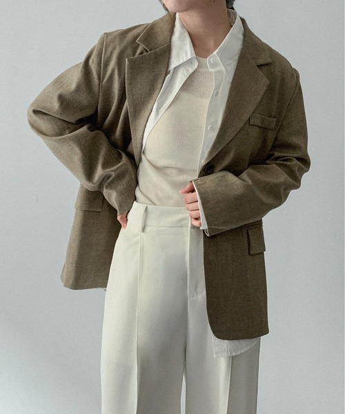 on:nue（オンニュ）の「【on:nue】[着用動画あり！]リラックステーラードオーバージャケット（テーラードジャケット・レディース・グレー/ブラウン/ブラック/ベージュ・FREE）」の16枚目の写真