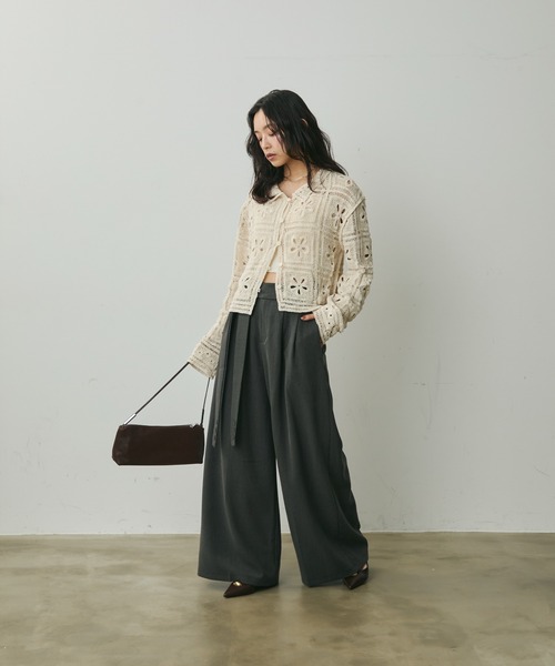 Lunea（ルネア）の「ウエストリボンワイドパンツ（その他パンツ・レディース・ブラック/グレー/ブラウン・M/L）」の19枚目の写真