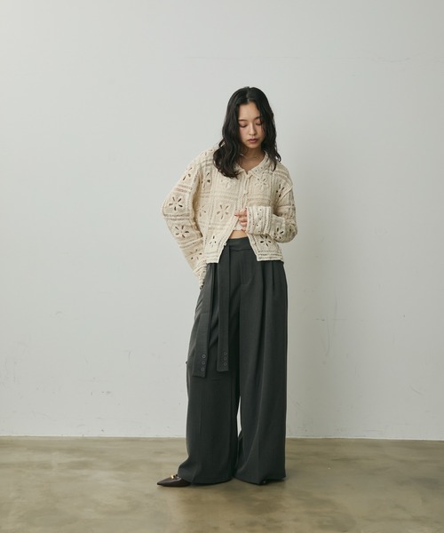 Lunea（ルネア）の「ウエストリボンワイドパンツ（その他パンツ・レディース・ブラック/グレー/ブラウン・M/L）」の20枚目の写真