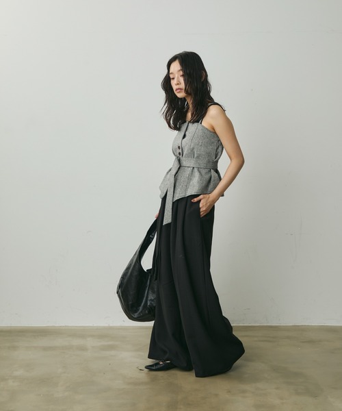 Lunea（ルネア）の「ウエストリボンワイドパンツ（その他パンツ・レディース・ブラック/グレー/ブラウン・M/L）」の13枚目の写真