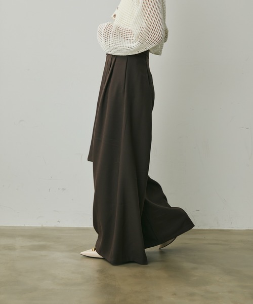 Lunea（ルネア）の「ウエストリボンワイドパンツ（その他パンツ・レディース・ブラック/グレー/ブラウン・M/L）」の7枚目の写真