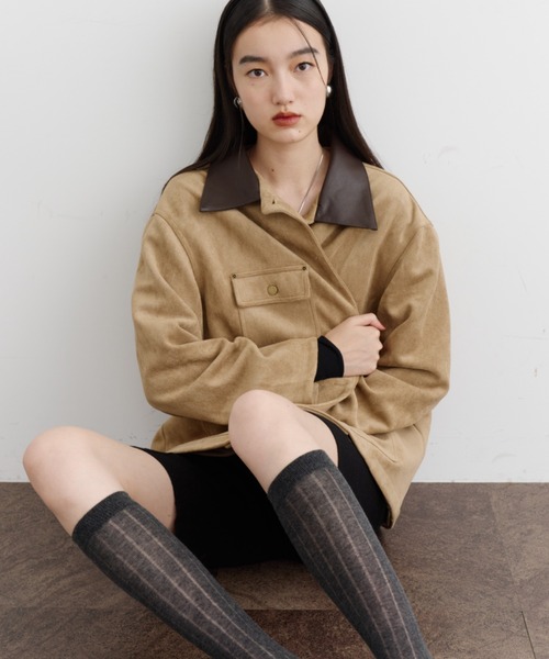 Stone  ベージュ ミリタリーカバーオール90s～00s値下げ可 セール】レザーカラースエードカバーオール（ミリタリージャケット