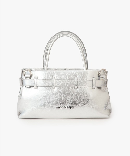 ANNA SUI NYC（アナ スイ エヌ ワイ シー）の「フェイクレザーベルトデザインバッグ（ショルダーバッグ・レディース・シルバー/ブラック・FREE）」の6枚目の写真