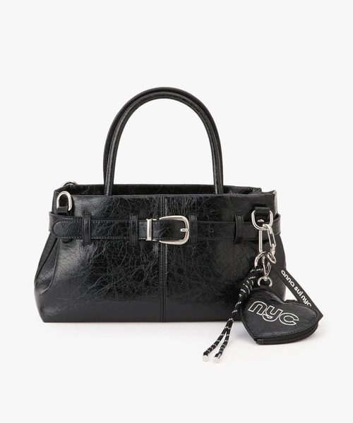 ANNA SUI NYC（アナ スイ エヌ ワイ シー）の「フェイクレザーベルトデザインバッグ（ショルダーバッグ・レディース・シルバー/ブラック・FREE）」の3枚目の写真