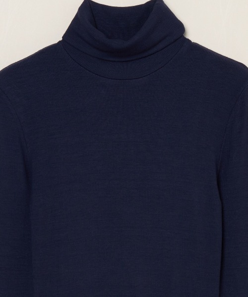レーヨンニットリブジャージー タートルトップ（ニット/セーター