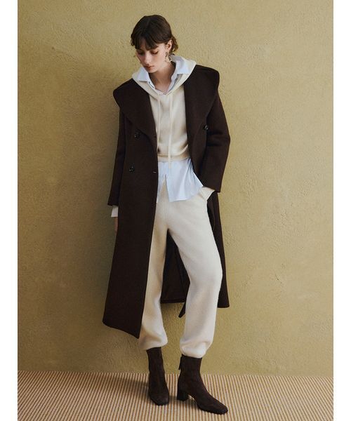 FRAY I.D（フレイアイディー）の「ビッグカラーウールコート（ダッフルコート・レディース・ブルー/グレー/ブラウン・1/0）」の4枚目の写真