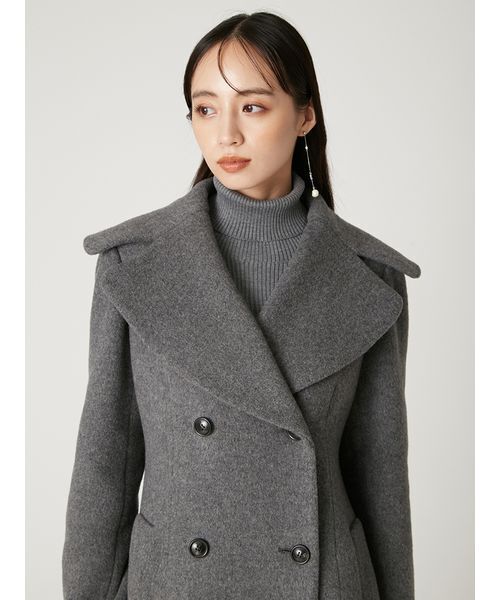 FRAY I.D（フレイアイディー）の「ビッグカラーウールコート（ダッフルコート・レディース・ブルー/グレー/ブラウン・1/0）」の9枚目の写真