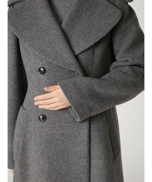 FRAY I.D（フレイアイディー）の「ビッグカラーウールコート（ダッフルコート・レディース・ブルー/グレー/ブラウン・1/0）」の10枚目の写真